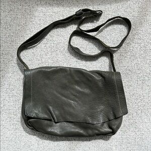 Dark Green Leather Crossbody Bag